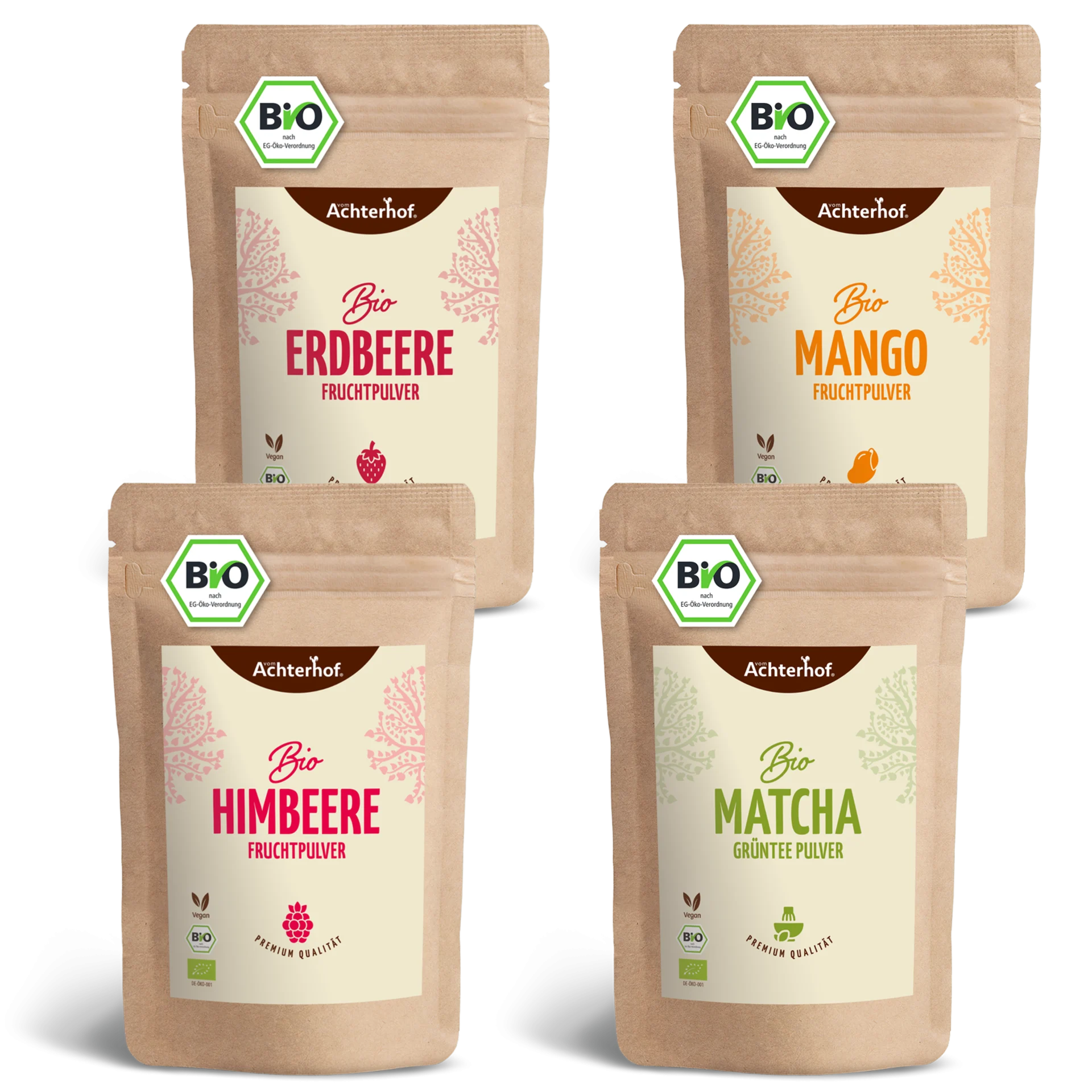 Bio Matcha Fruchtpulver Set depicted