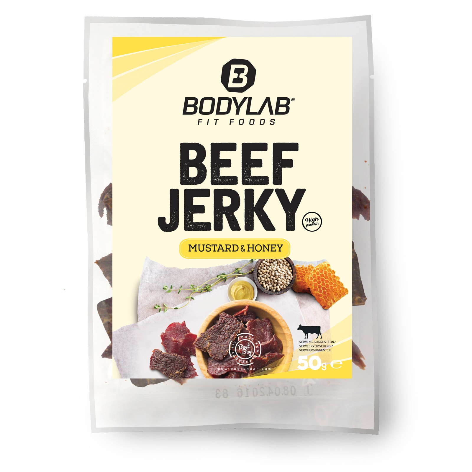 Bodylab24 Beef Jerky - 50g - Mustard & Honey