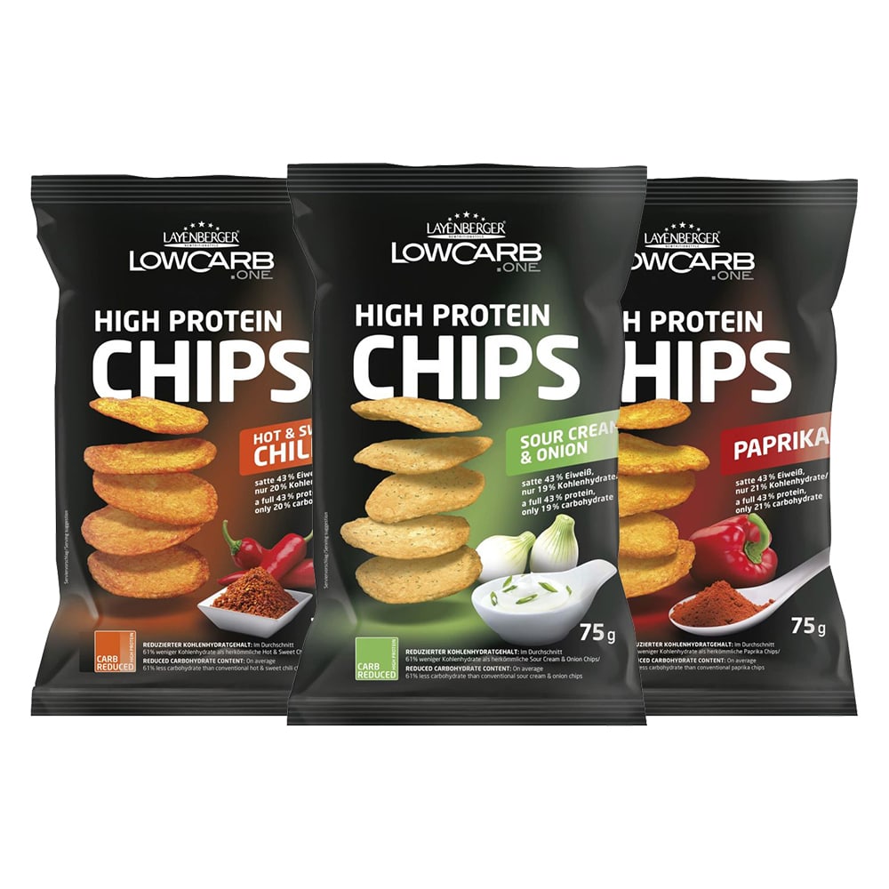 Layenberger 3 x LowCarb.one High Protein Chips Mixed (3x75g)