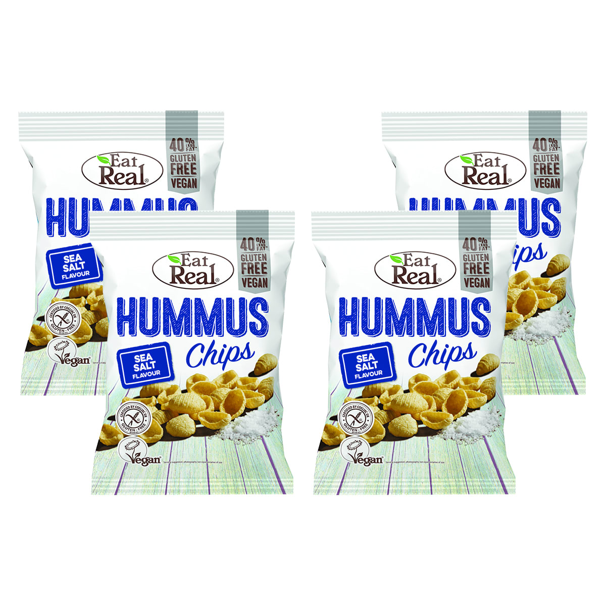 Eat Real 4 x Hummus Chips Sea Salt (4x135g)