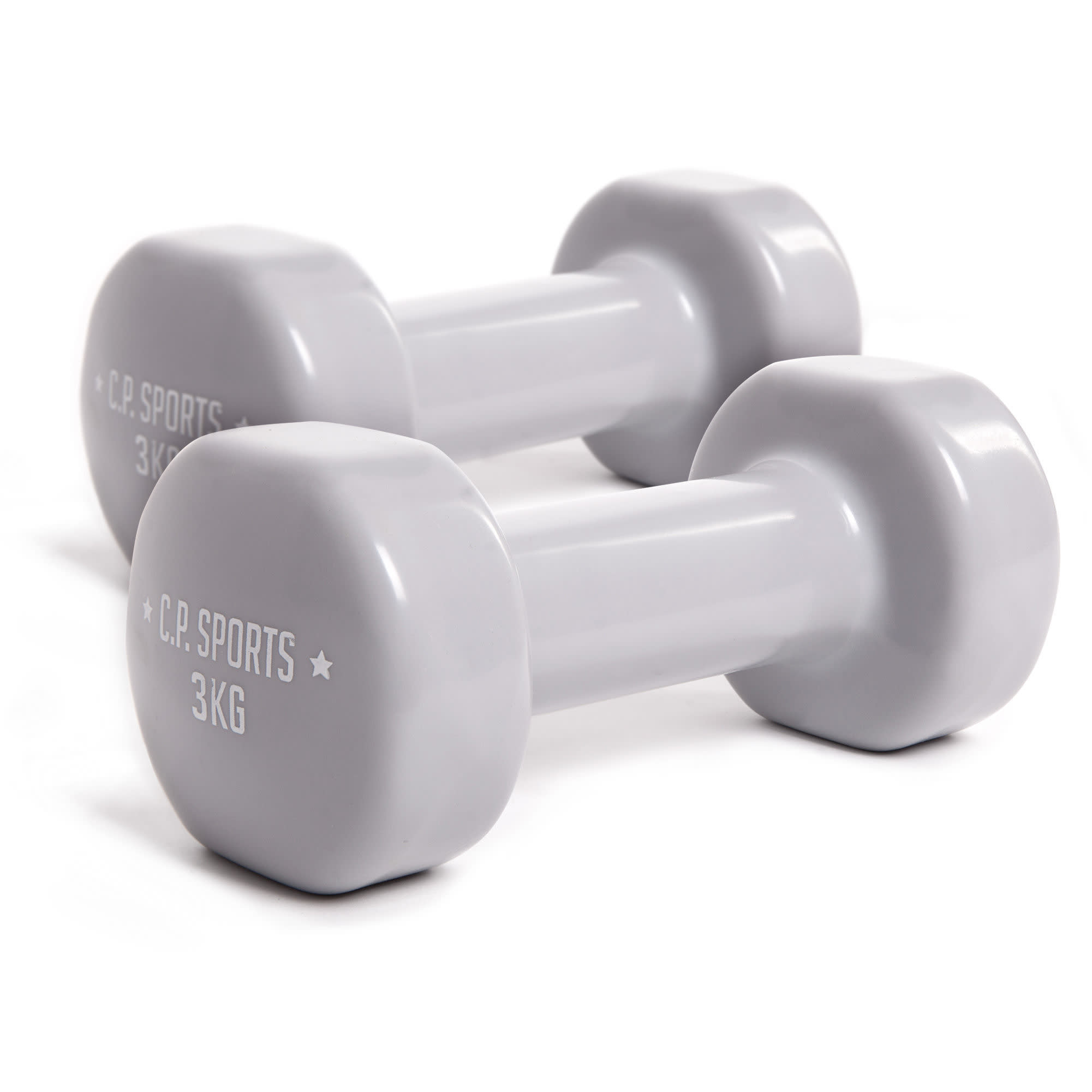 C.P. Sports Gymnastikhanteln Paar - 3kg - Hellgrau