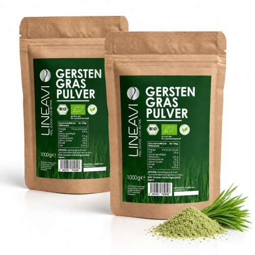 Doppelpack: Bio Gerstengraspulver (2x1000g)