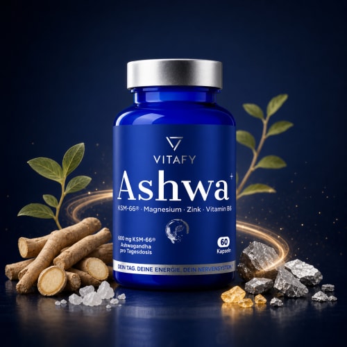 Ashwa+ Ashwagandha KSM-66® mit Magnesium, Zink & Vitamin B6 (60 Kapseln) — Bild 2