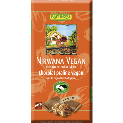 Nirwana vegane Schokolade mit Praliné-Füllung bio (100g)
