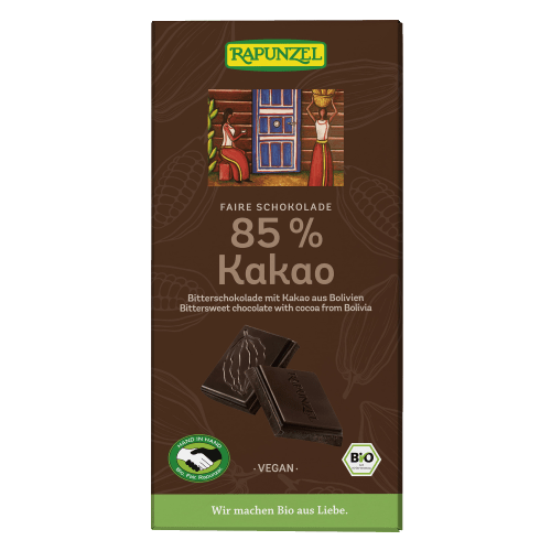 Bitterschokolade 85% Kakao bio (80g)