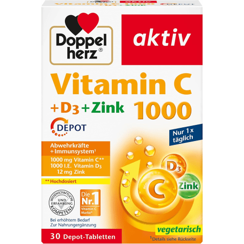 Vitamin C 1000 + D3 + Zink Depot (30 Tabletten) — Bild 2